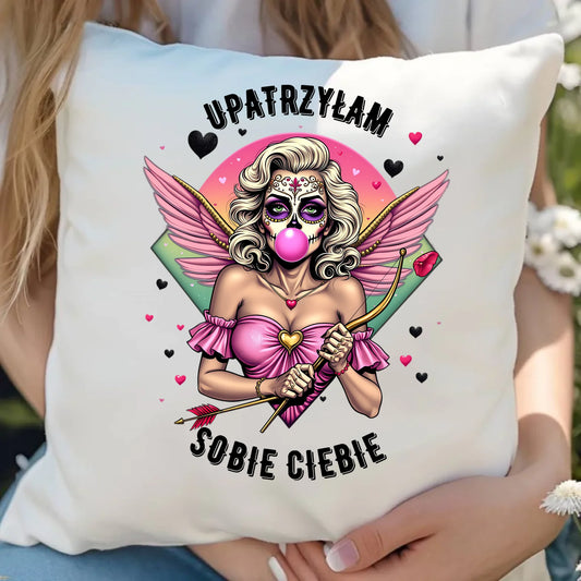 Poduszka z miłosnym nadrukiem dla zakochanych 40x40 cm prezent na Walentynki i Święta dla niej i dla niego