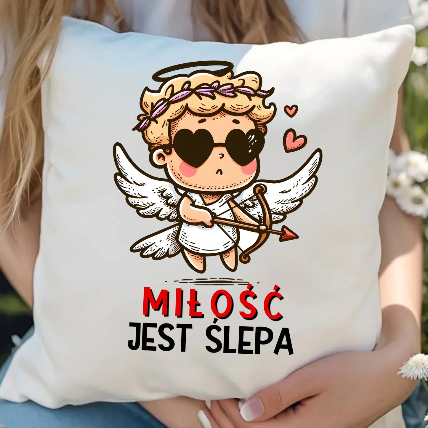 Miłość jest ślepa | Poduszka W48 - StoryCups.pl