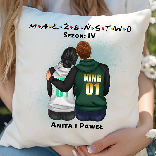 Sezon na Małżeństwo imiona | Personalizowana poduszka dla par W05 - StoryCups.pl
