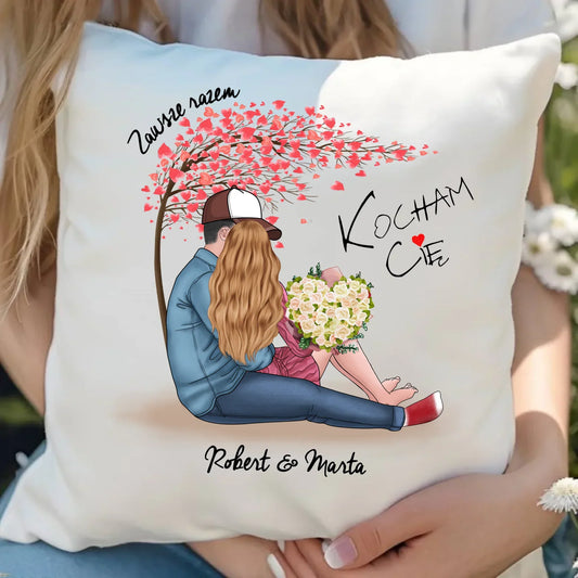 Personalizowana para | Poduszka z imionami dla par W04 - StoryCups.pl