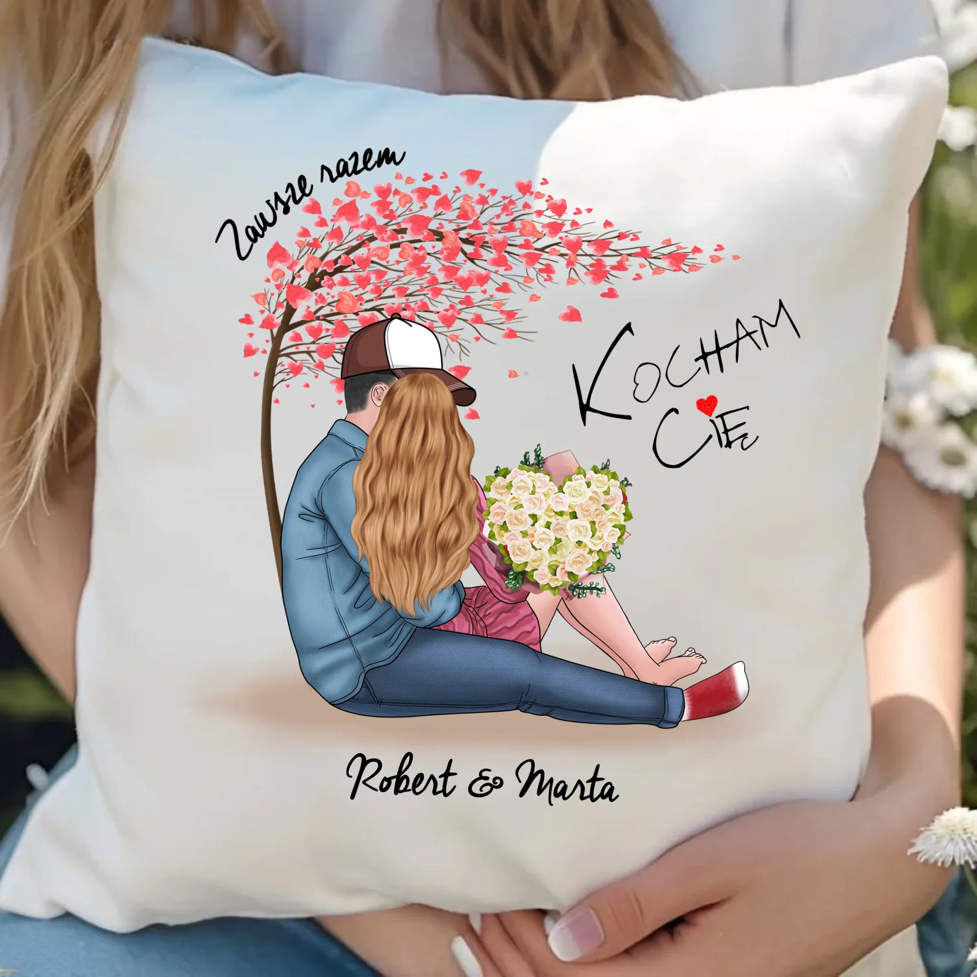Poduszka - prezent dla par - Zawsze razem - personalizowana W04 - StoryCups.pl