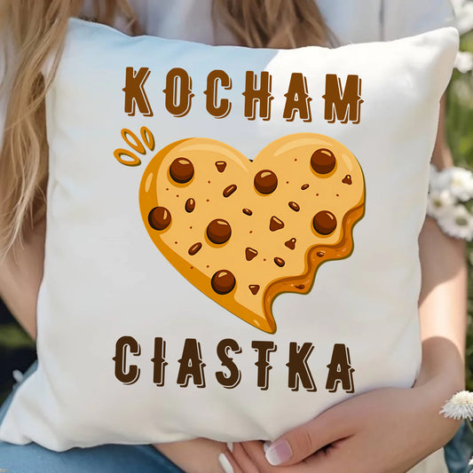 Poduszka z miłosnym nadrukiem dla zakochanych 40x40 cm prezent na Walentynki i Święta dla niej i dla niego