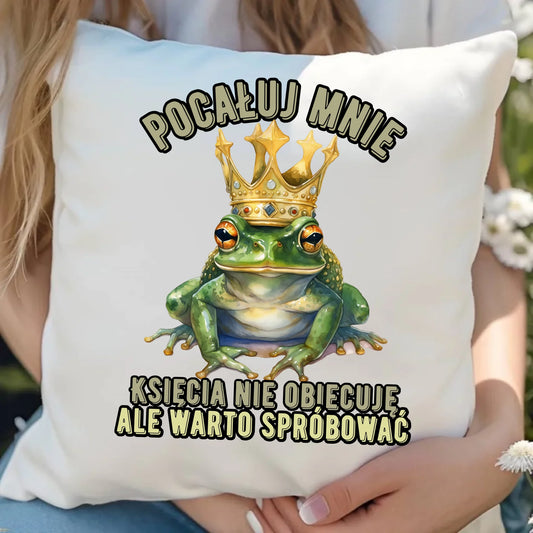 Poduszka z miłosnym nadrukiem dla zakochanych 40x40 cm prezent na Walentynki i Święta dla niej i dla niego