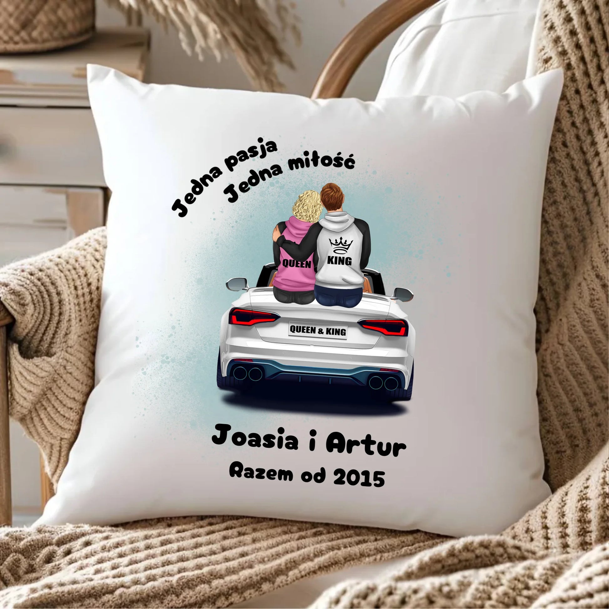 Poduszka dla par - personalizowany prezent dla chłopaka i dziewczyny - Jedna miłość W06 - StoryCups.pl