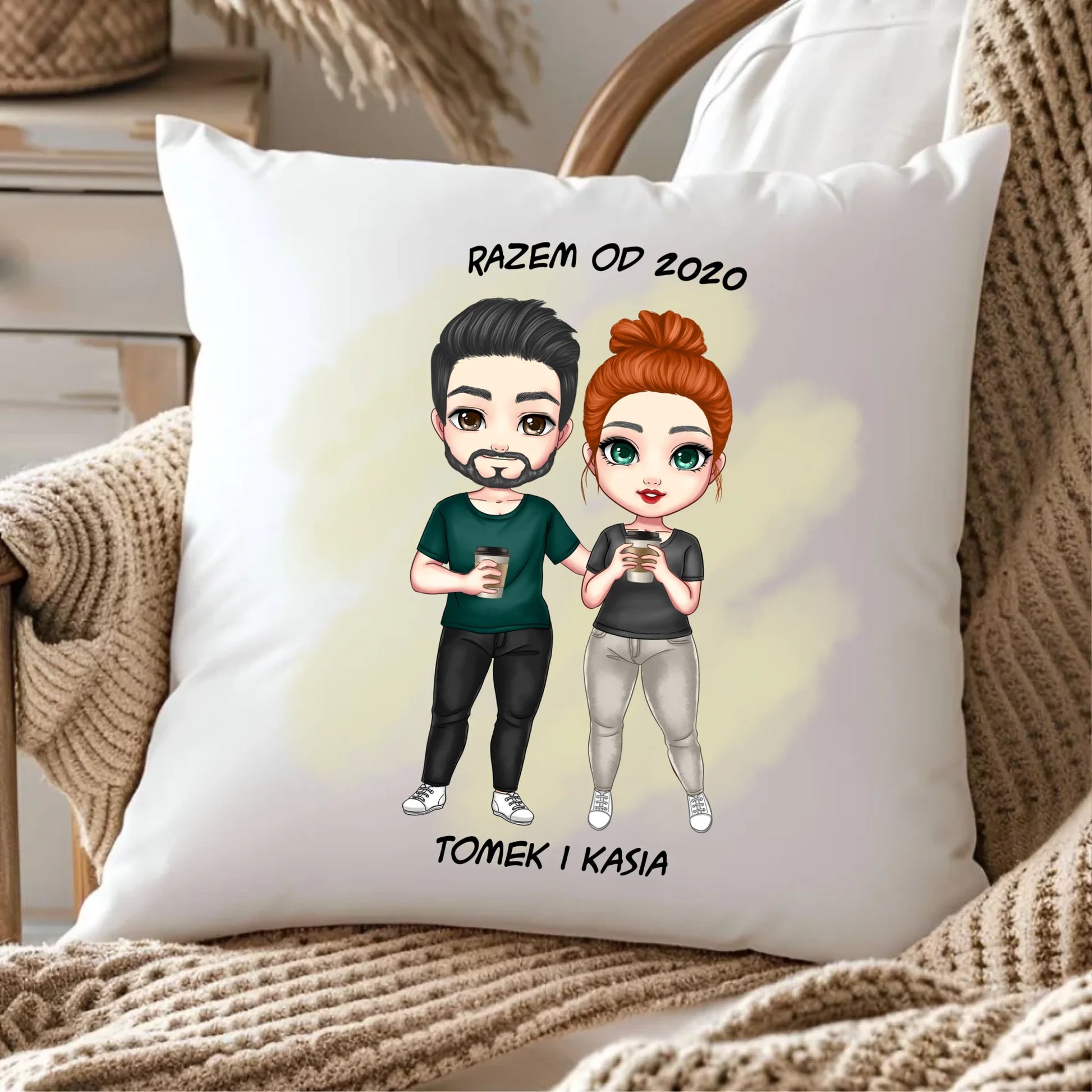Poduszka - prezent dla par zakochanych - personalizowana W01 - StoryCups.pl