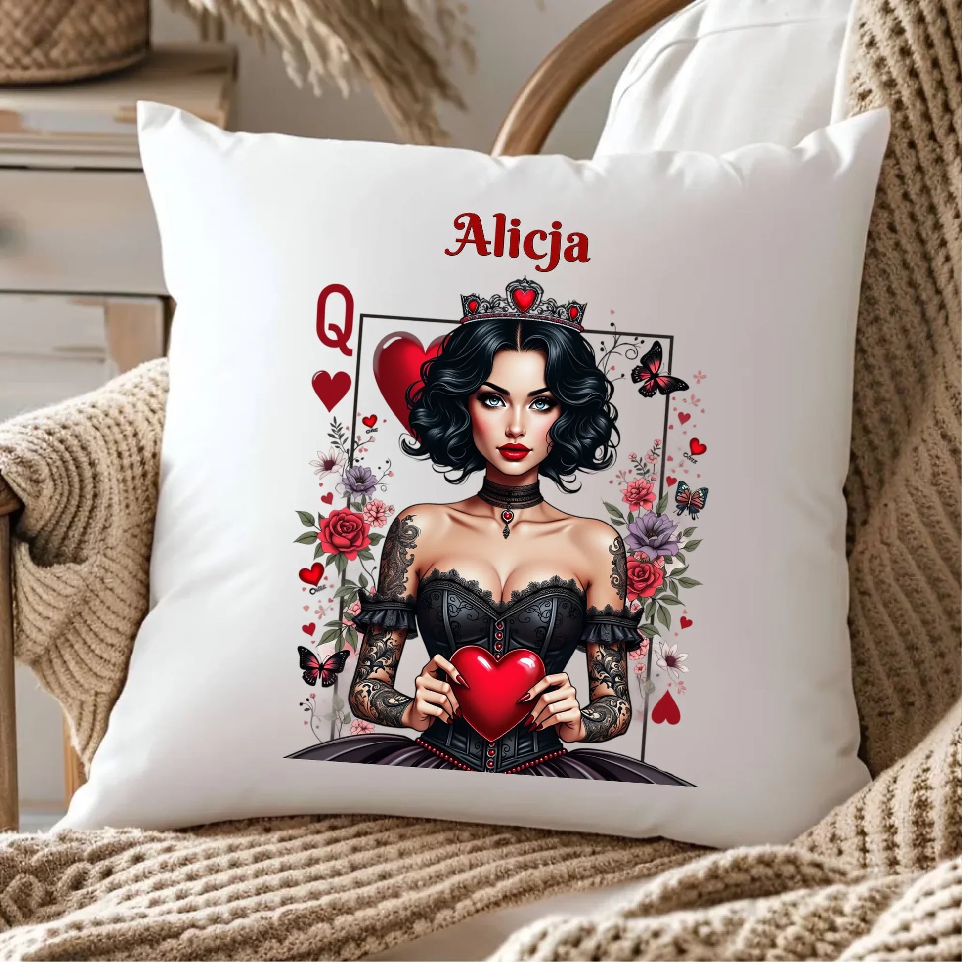 Królowa Serc | Poduszka W46 - StoryCups.pl