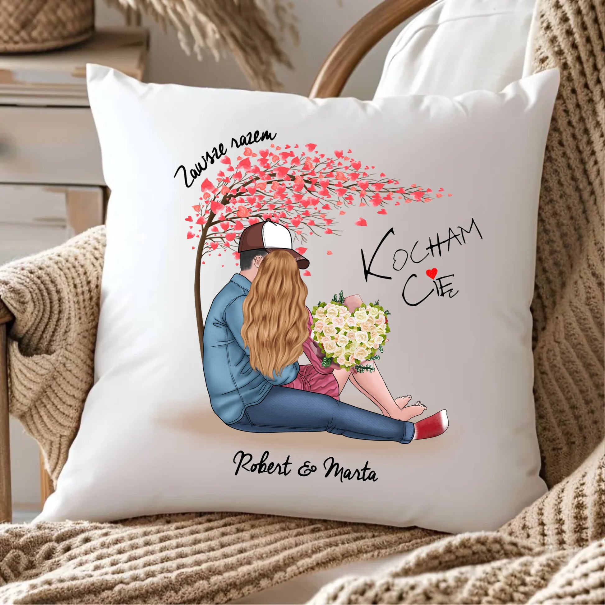 Poduszka - prezent dla par - Zawsze razem - personalizowana W04 - StoryCups.pl