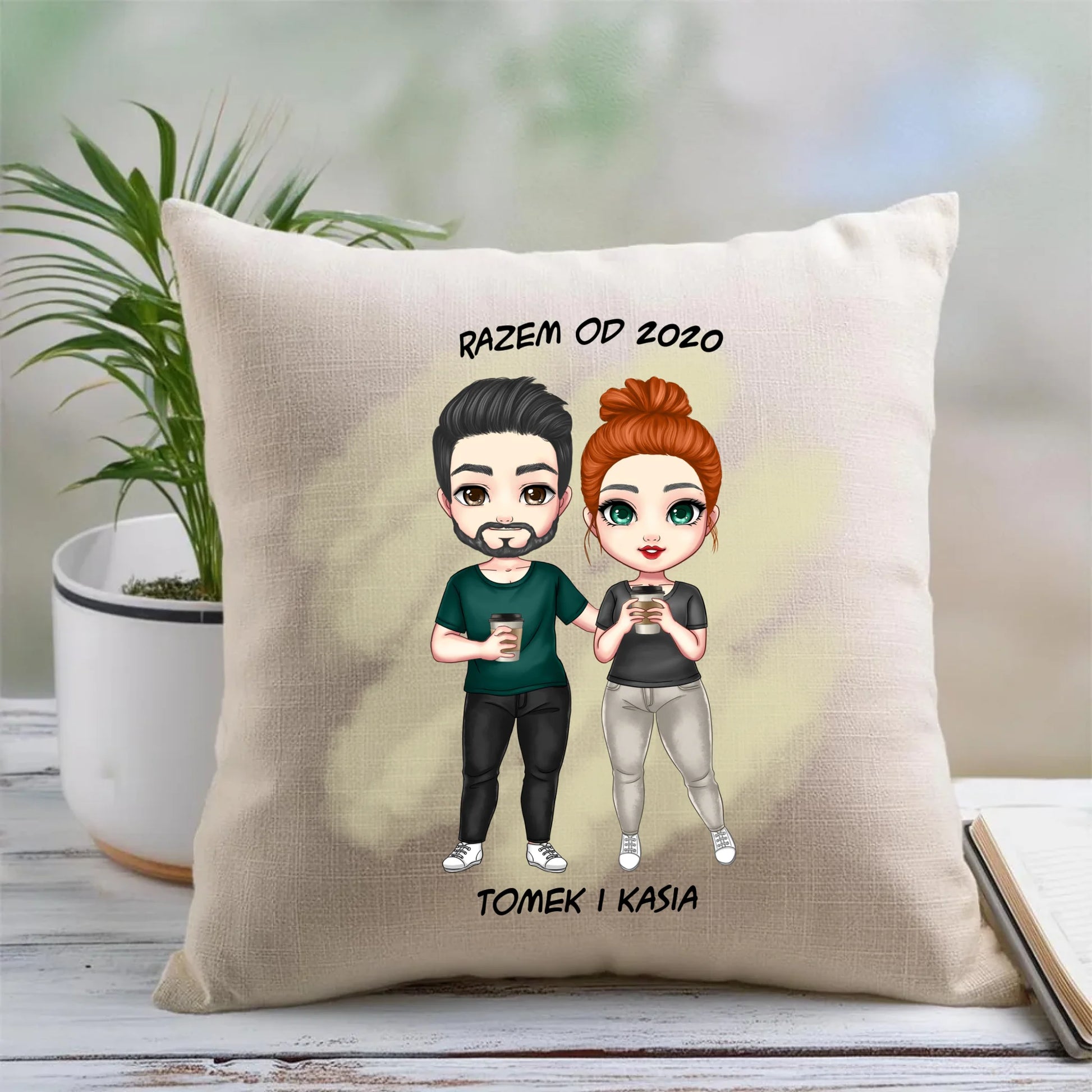 Poduszka - prezent dla par zakochanych - personalizowana W01 - StoryCups.pl