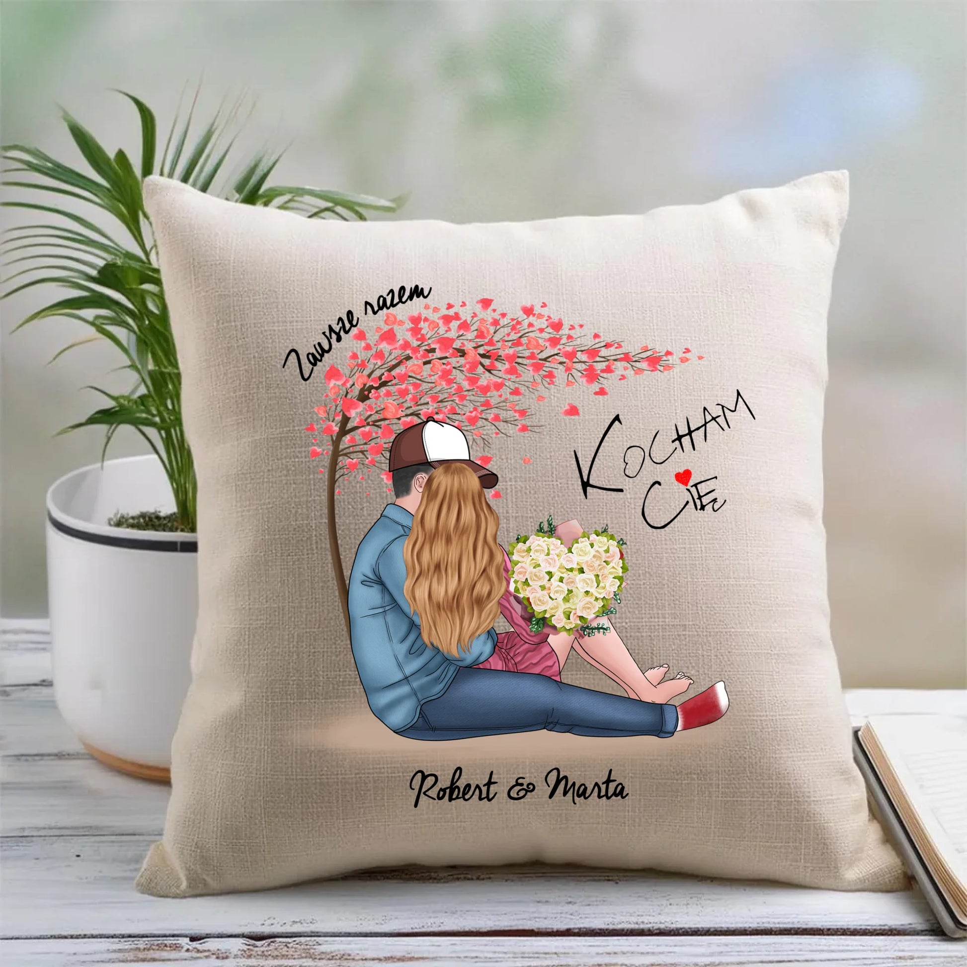 Poduszka - prezent dla par - Zawsze razem - personalizowana W04 - StoryCups.pl