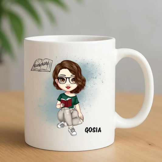 Kubek książkary - Prezent dla miłośniczki czytania książek - personalizowany DZ03 - StoryCups.pl