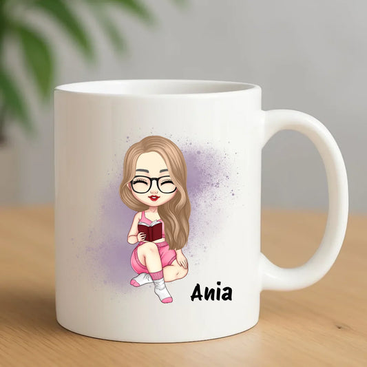 Kubek książkary - Prezent dla miłośniczki czytania książek - personalizowany DZ04 - StoryCups.pl