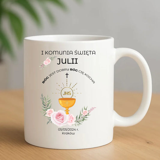 Kubek | Prezent na Pierwszą Komunię Świętą - personalizowany PK01