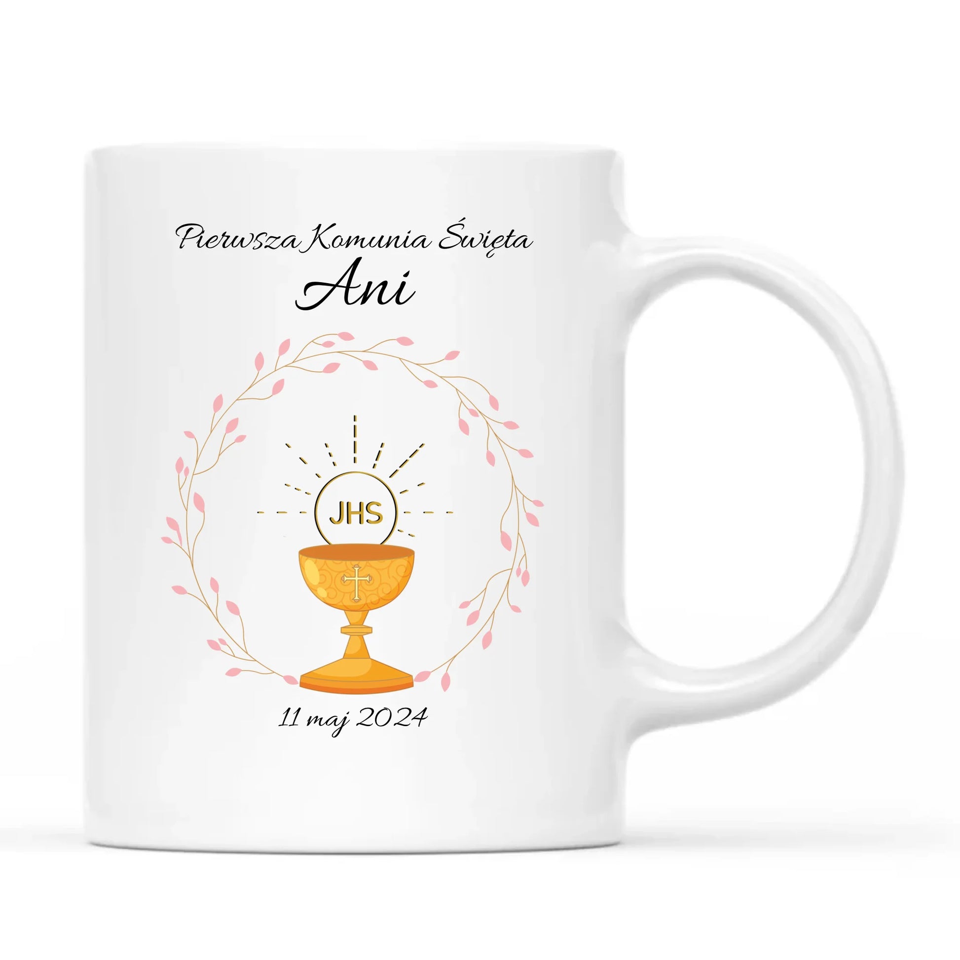 Kubek | Prezent pamiątka na Pierwszą Komunię Świętą dla dziewczynki - personalizowany PK02 - StoryCups.pl