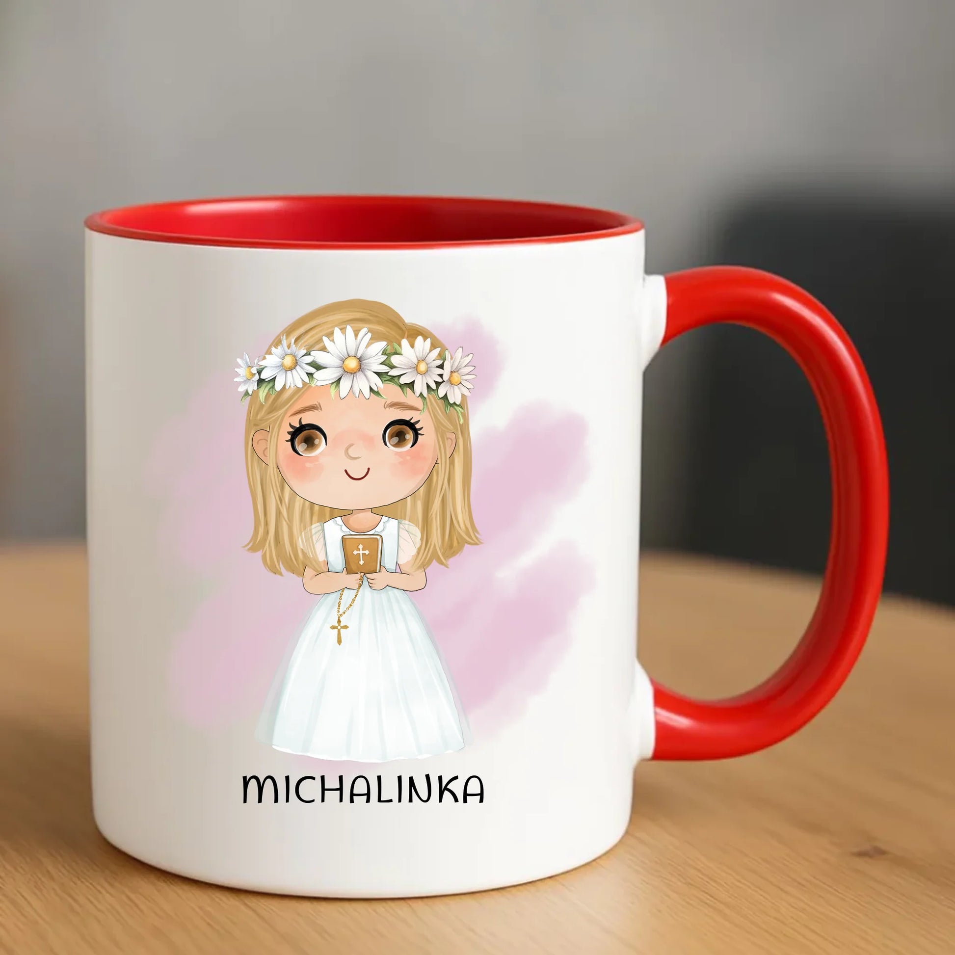 Kubek | Prezent na Pierwszą Komunię Świętą dla dziewczynki - cytat personalizowany PK02 - StoryCups.pl