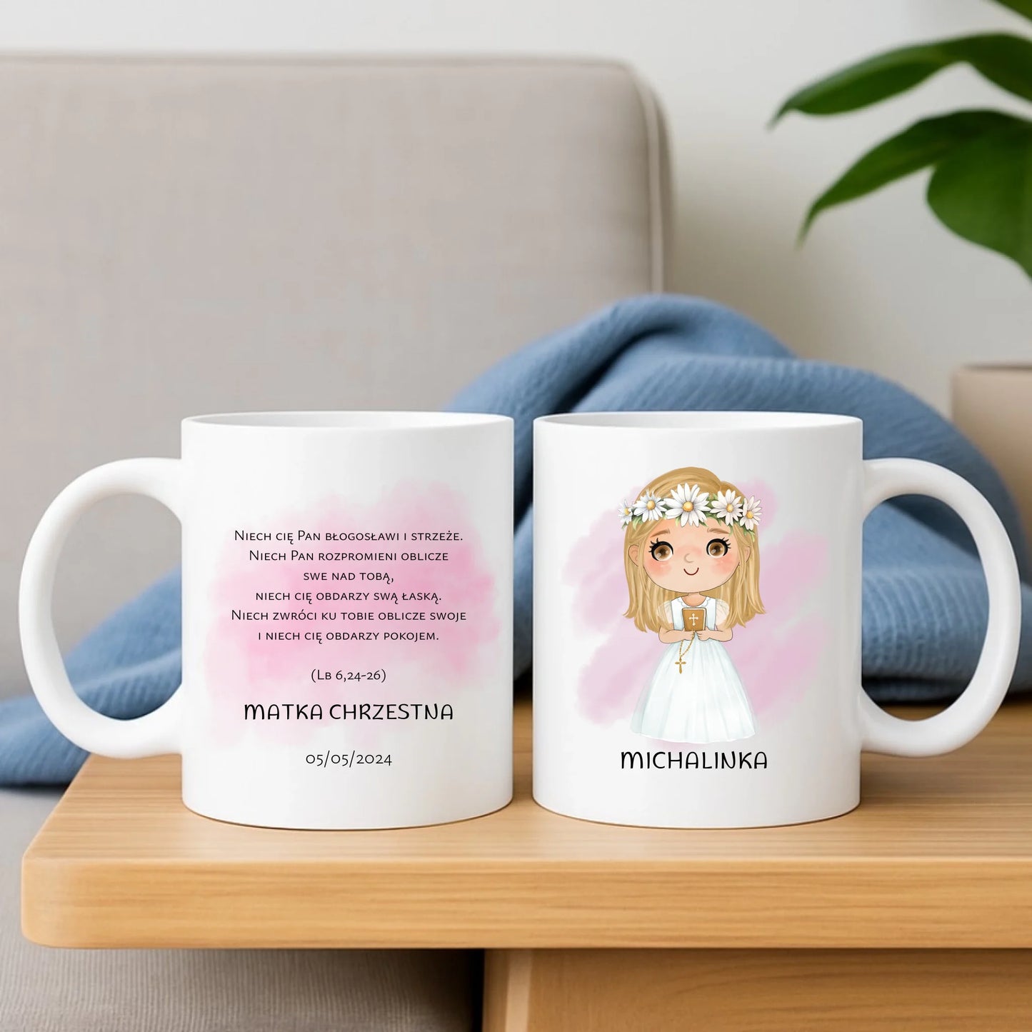 Kubek | Prezent na Pierwszą Komunię Świętą dla dziewczynki - cytat personalizowany PK02 - StoryCups.pl