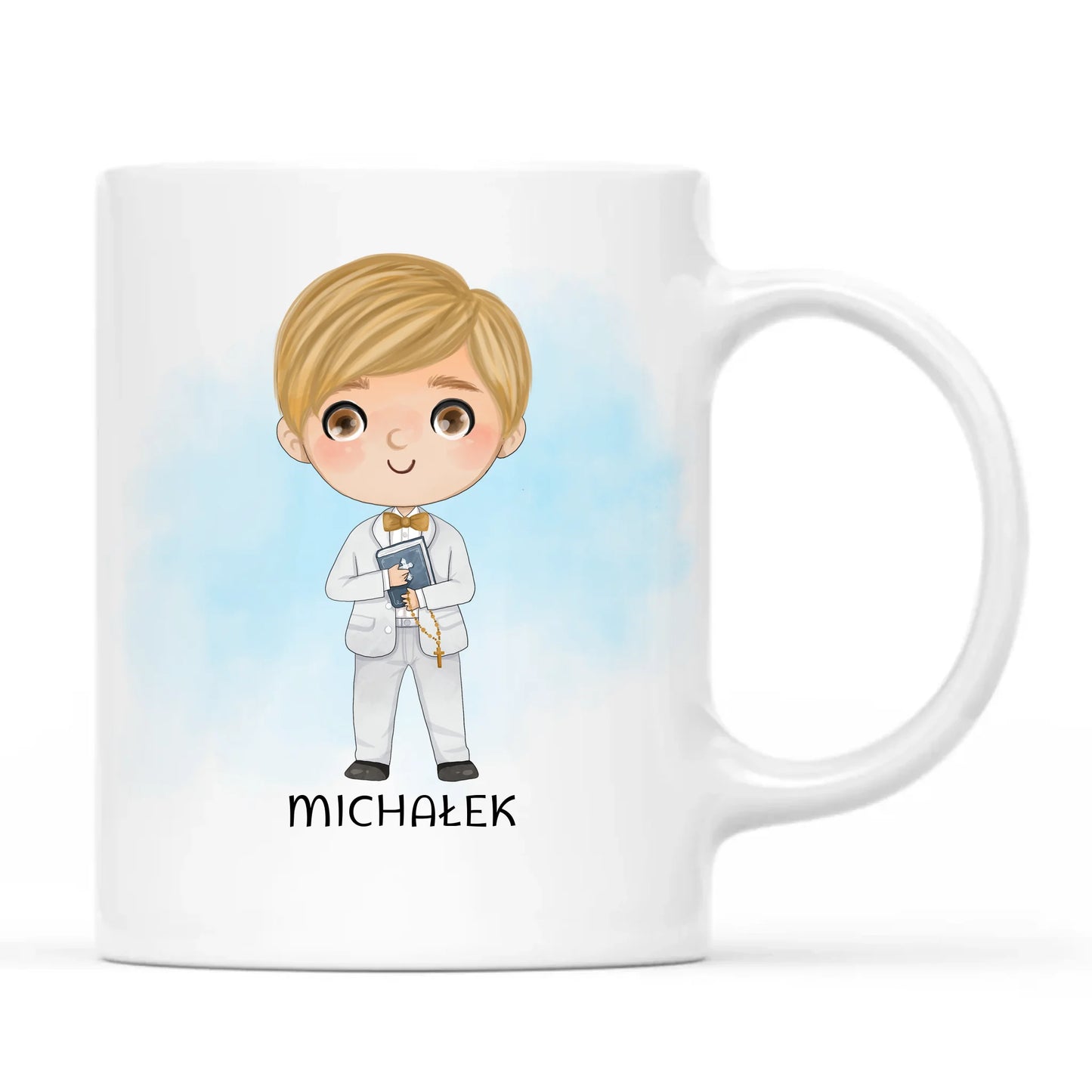 Kubek | Prezent na Pierwszą Komunię Świętą dla chłopca - cytat personalizowany PK05 - StoryCups.pl