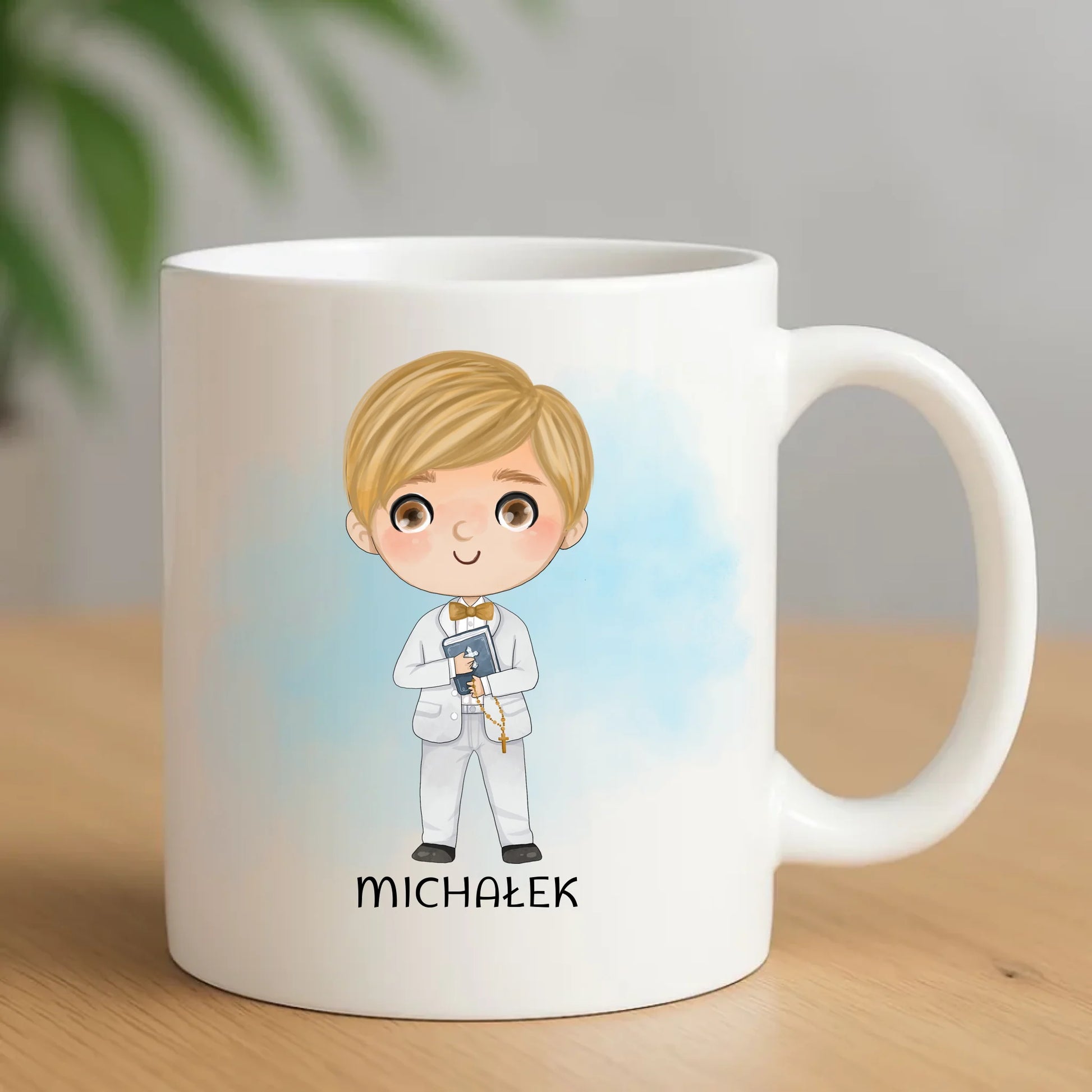 Kubek | Prezent na Pierwszą Komunię Świętą dla chłopca - cytat personalizowany PK05 - StoryCups.pl