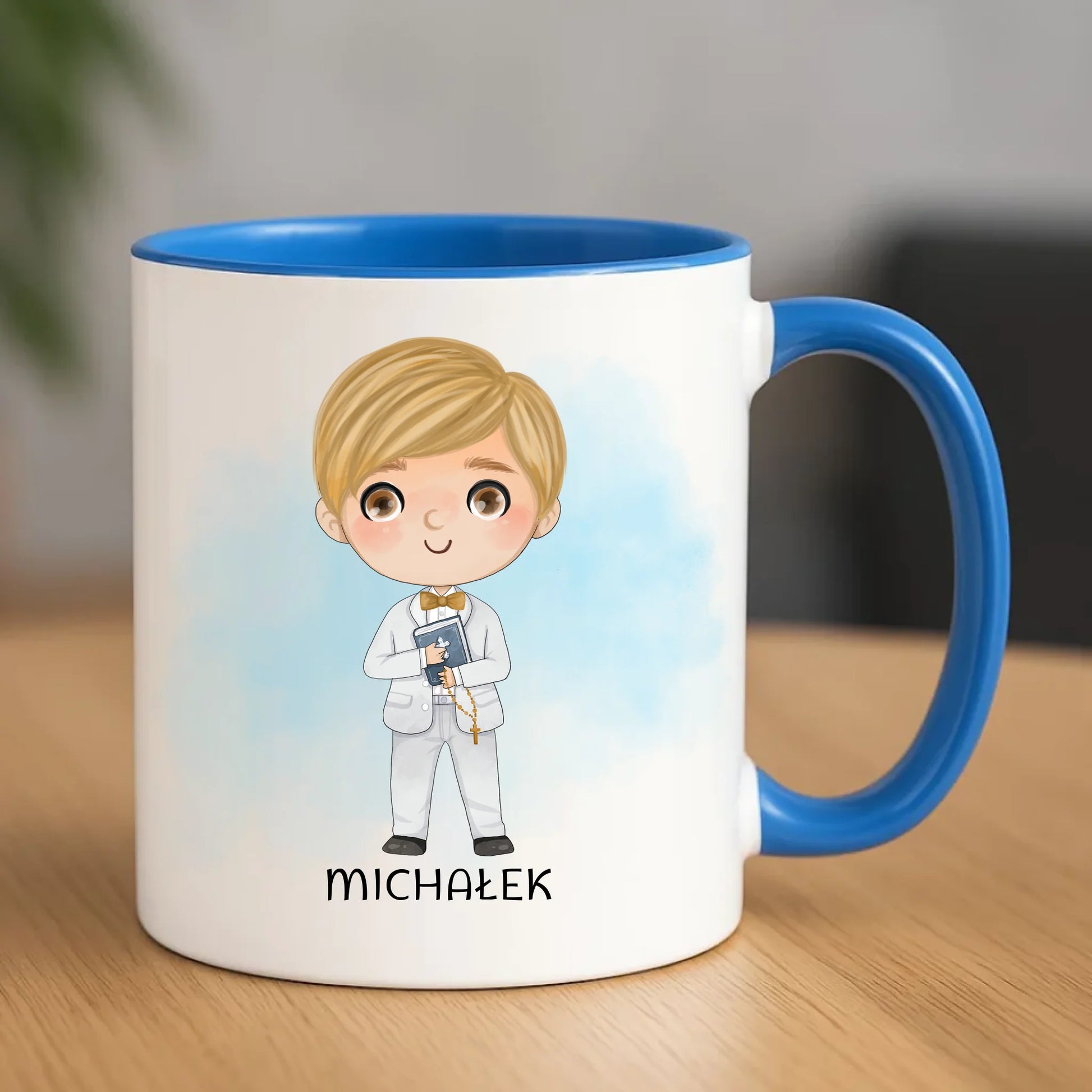 Kubek | Prezent na Pierwszą Komunię Świętą dla chłopca - cytat personalizowany PK05 - StoryCups.pl