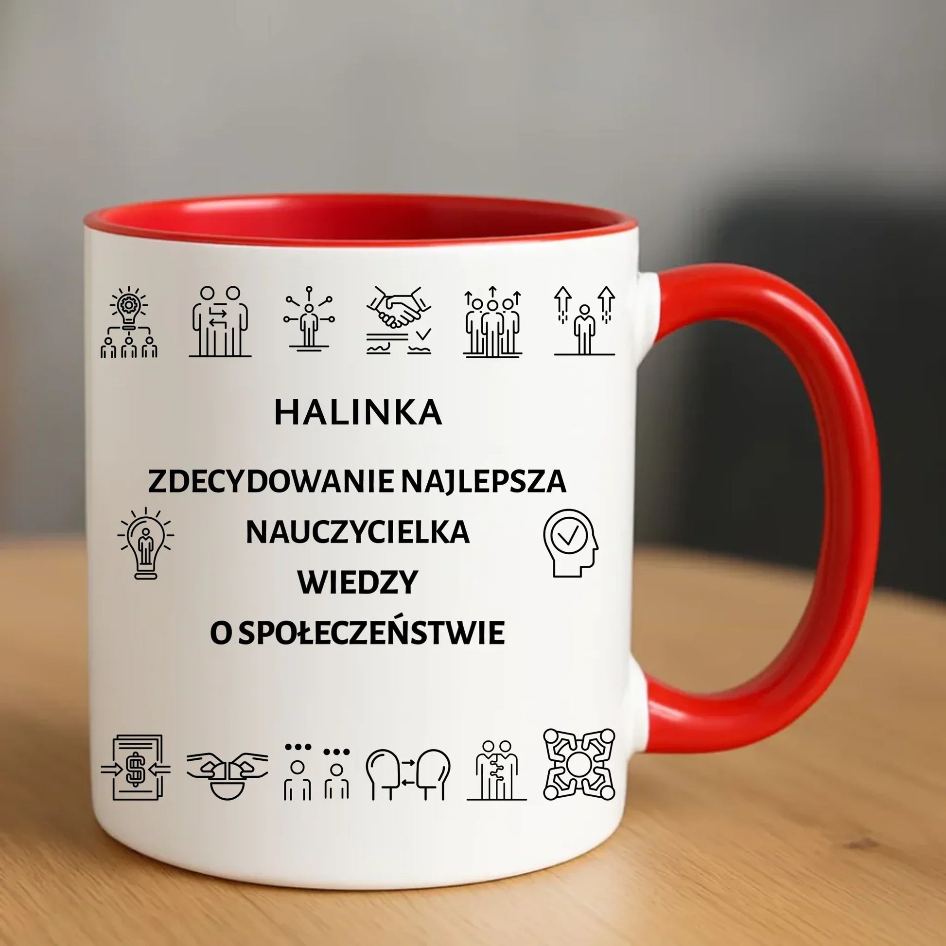 Kubek dla nauczyciela i nauczycielki - Wiedza o społeczeństwie WOS N59 - StoryCups.pl