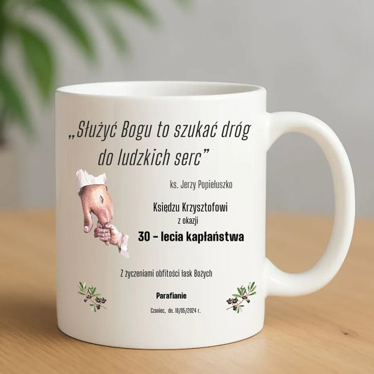 Kubek - Prezent dla księdza na Rocznicę Kapłaństwa - personalizowany DU01