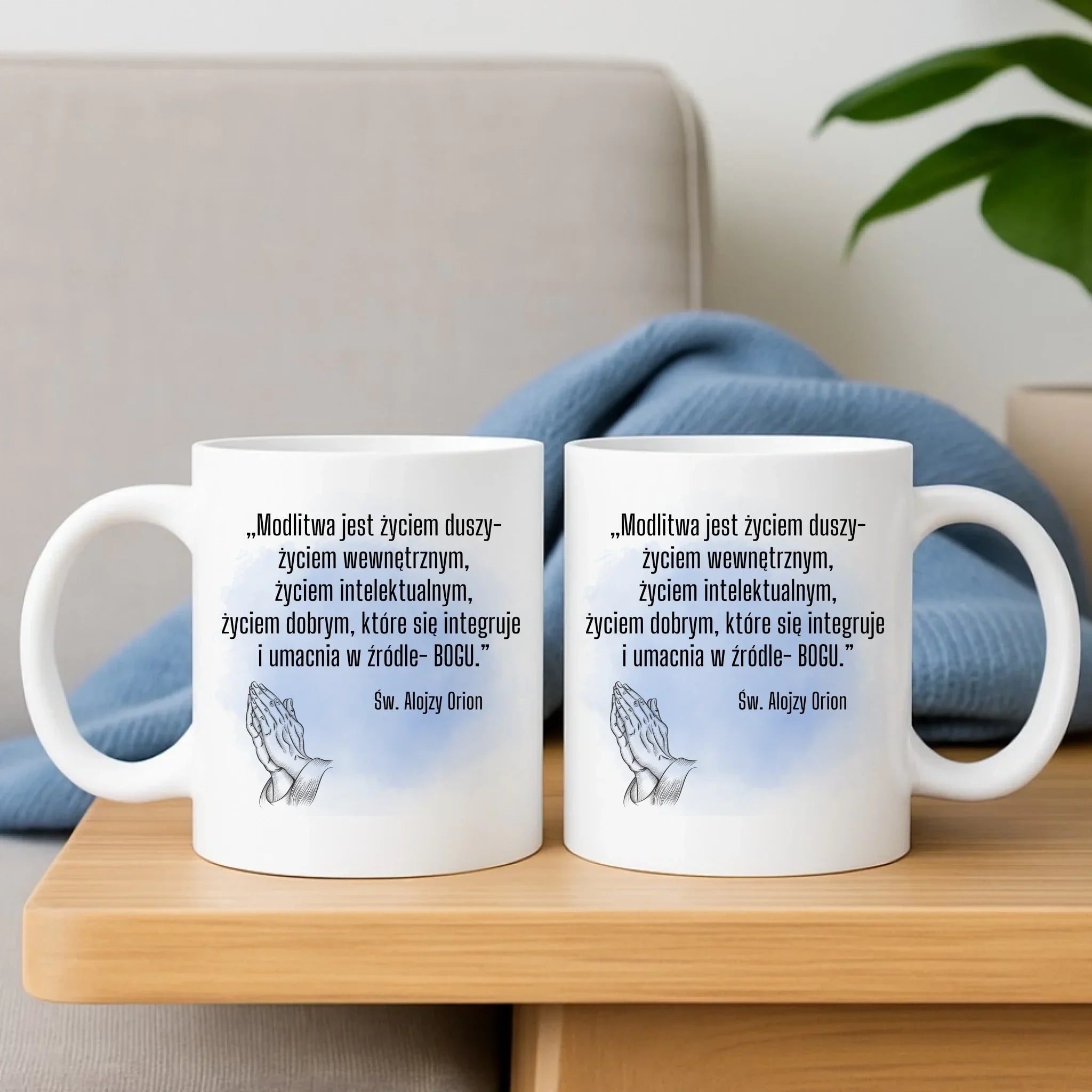 Kubek chrześcijański - Modlitwa jest życiem duszy św. Alojzy Orion DU02 - StoryCups.pl