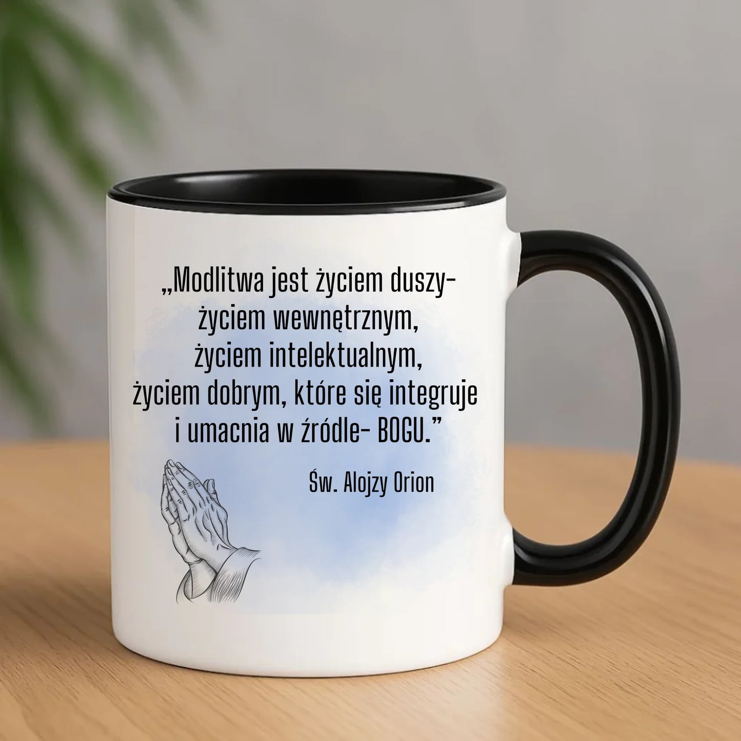 Kubek chrześcijański - Modlitwa jest życiem duszy św. Alojzy Orion DU02 - StoryCups.pl