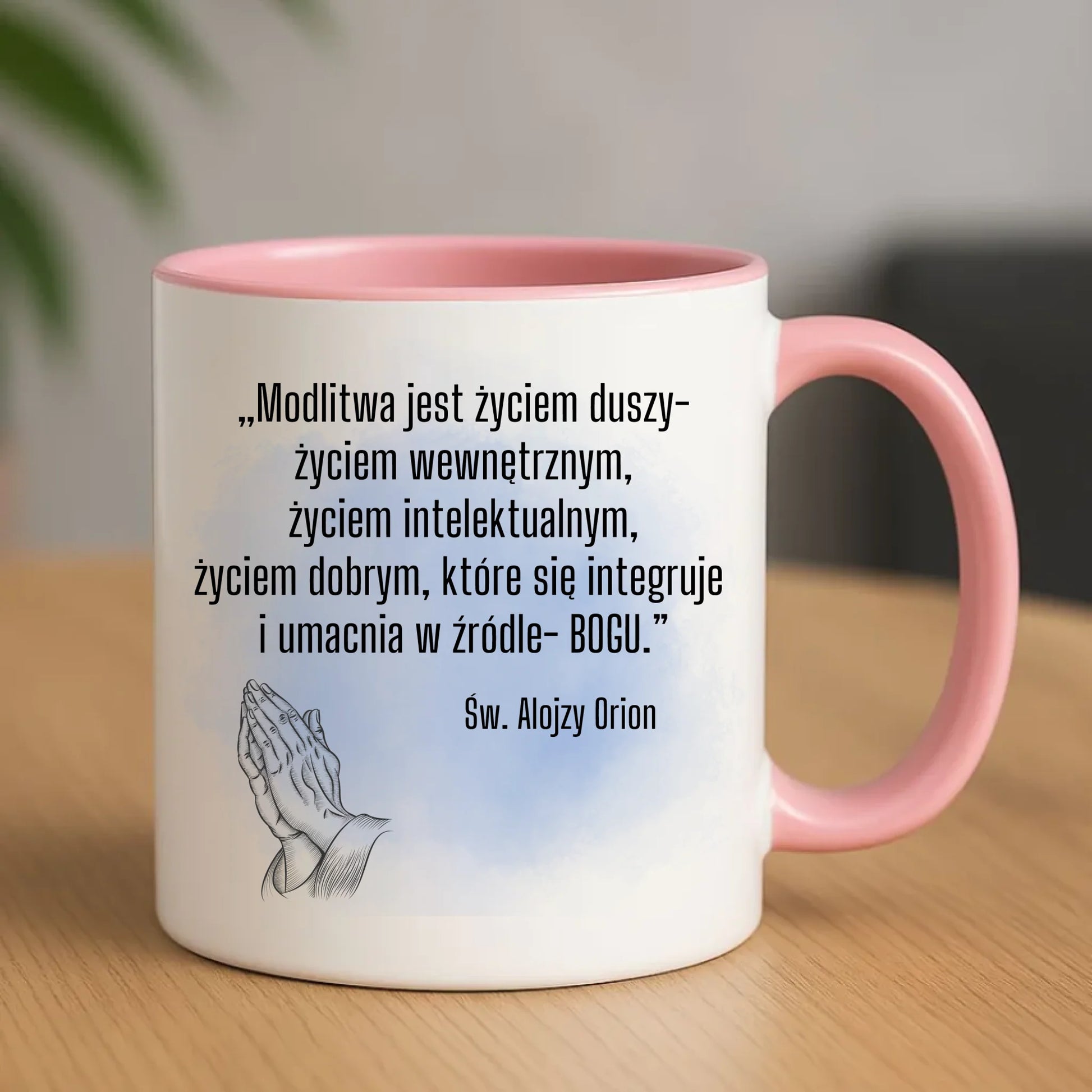 Kubek chrześcijański - Modlitwa jest życiem duszy św. Alojzy Orion DU02 - StoryCups.pl