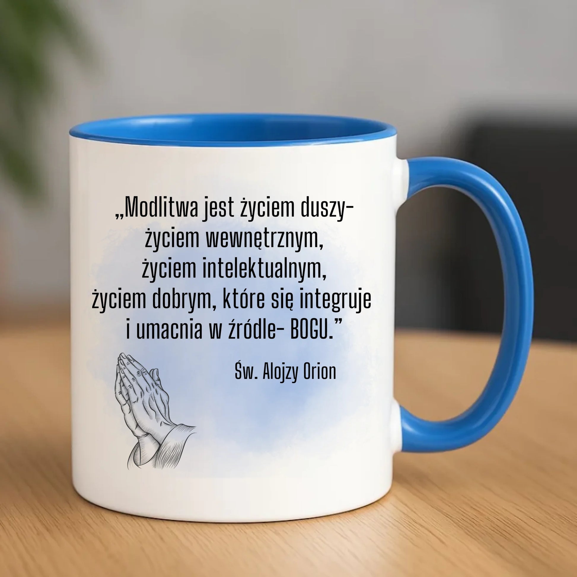 Kubek chrześcijański - Modlitwa jest życiem duszy św. Alojzy Orion DU02 - StoryCups.pl