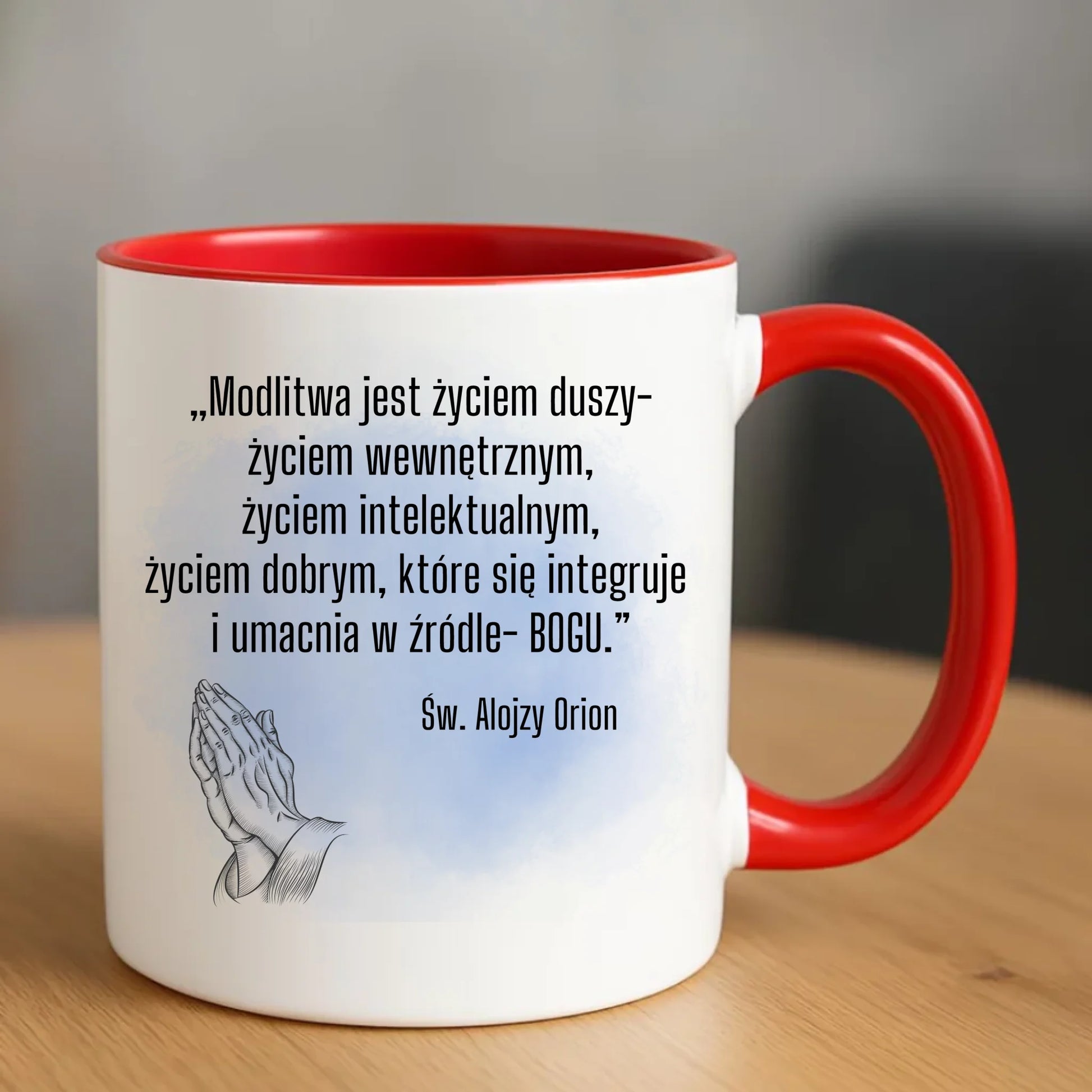 Kubek chrześcijański - Modlitwa jest życiem duszy św. Alojzy Orion DU02 - StoryCups.pl