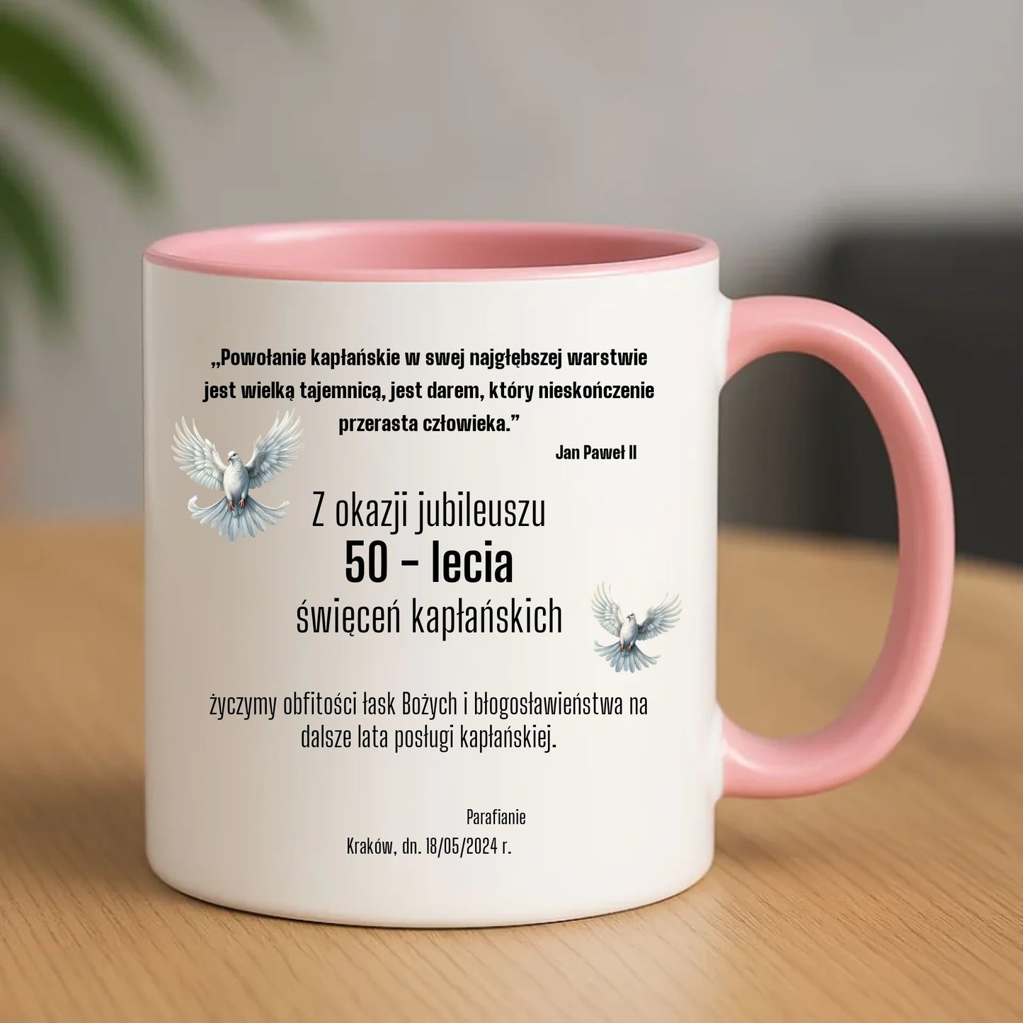 Kubek - Prezent dla księdza na jubileusz kapłaństwa - personalizowany DU04