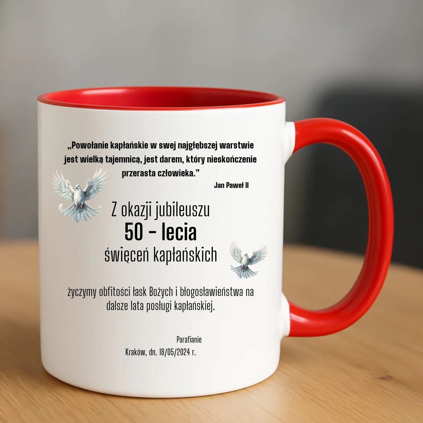 Kubek - Prezent dla księdza na jubileusz kapłaństwa - personalizowany DU04