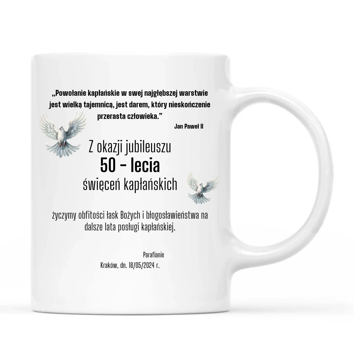 Kubek - Prezent dla księdza na jubileusz kapłaństwa - personalizowany DU04