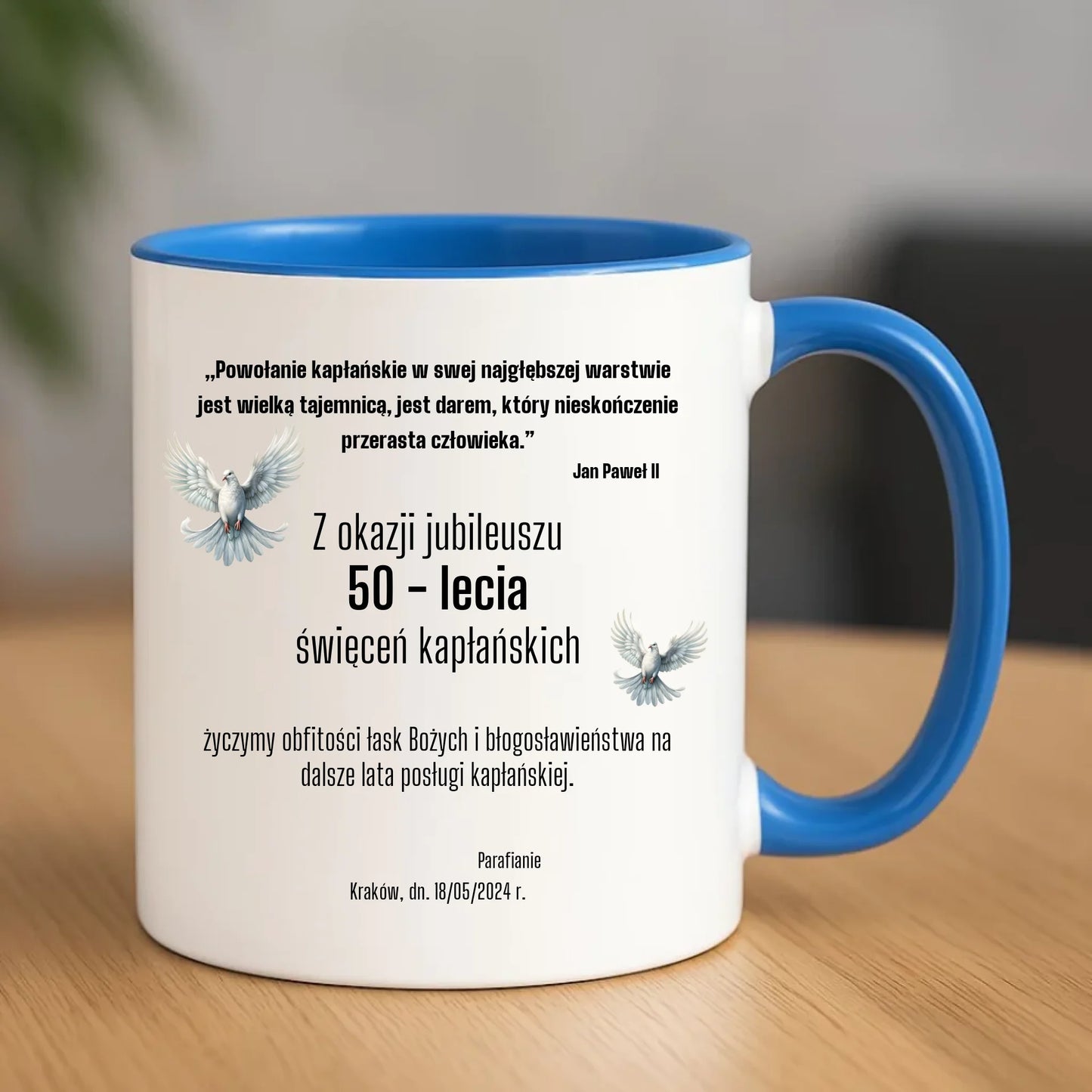 Kubek - Prezent dla księdza na jubileusz kapłaństwa - personalizowany DU04