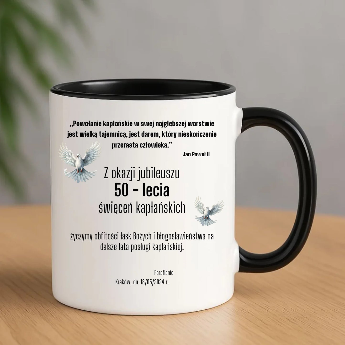 Kubek - Prezent dla księdza na jubileusz kapłaństwa - personalizowany DU04