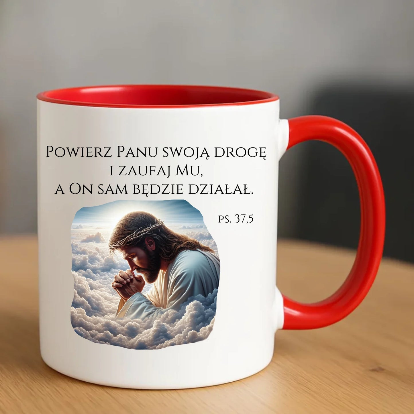 Kubek chrześcijański z Jezusem - Powierz Panu swoją drogę DU06 - StoryCups.pl