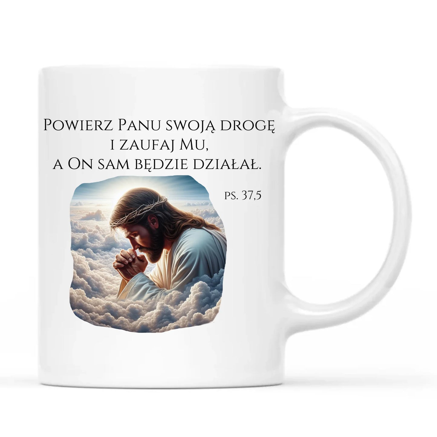 Kubek chrześcijański z Jezusem - Powierz Panu swoją drogę DU06 - StoryCups.pl