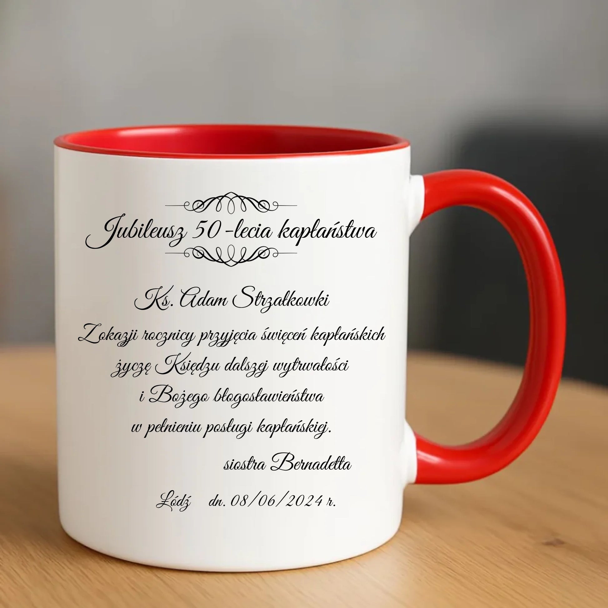 Kubek - Prezent dla księdza na jubileusz święceń kapłańskich - personalizowany DU07 - StoryCups.pl
