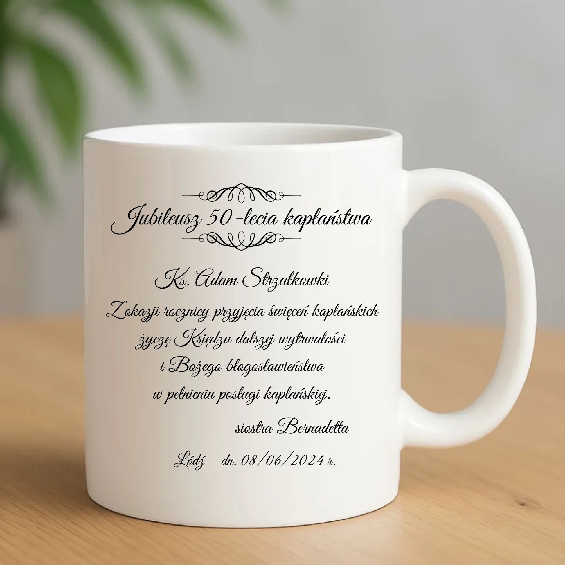 Kubek - Prezent dla księdza na jubileusz święceń kapłańskich - personalizowany DU07 - StoryCups.pl