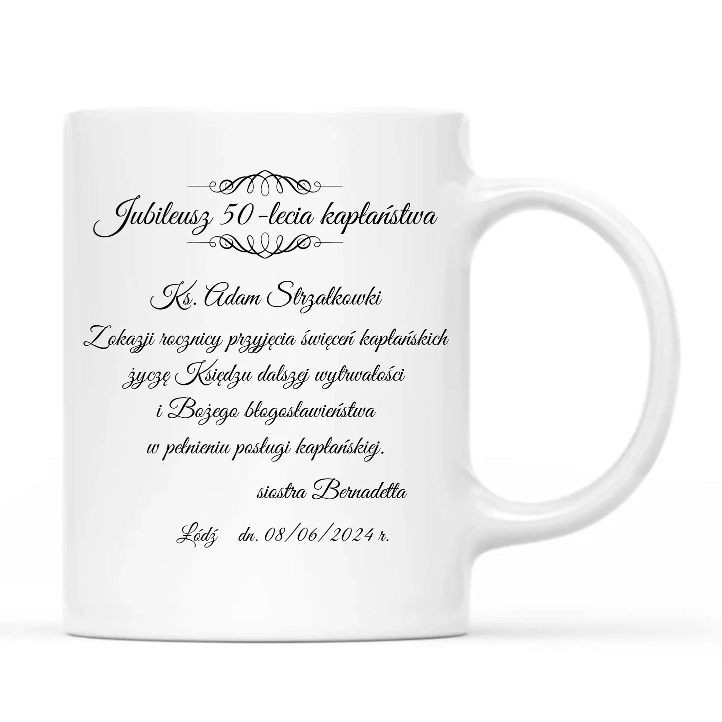 Kubek - Prezent dla księdza na jubileusz święceń kapłańskich - personalizowany DU07 - StoryCups.pl