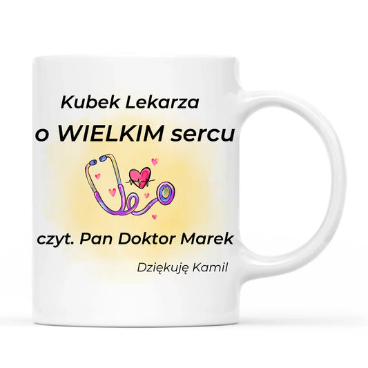 Kubek dla lekarza - Prezent na podziękowanie - personalizowany L03 - StoryCups.pl
