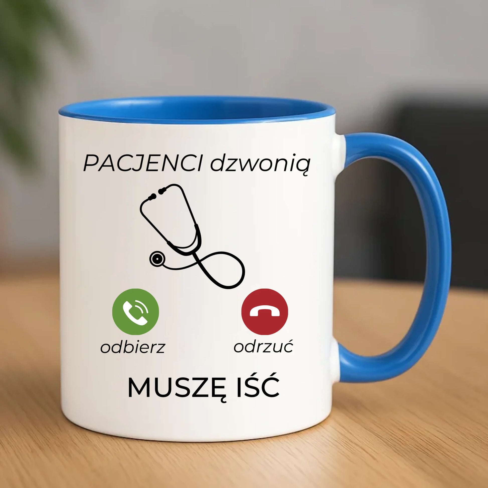 Kubek dla lekarza - Pacjenci dzwonią muszę iść L06 - StoryCups.pl