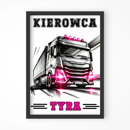 Kierowca tyra | Obraz w ramie dla truckerki ZKT15