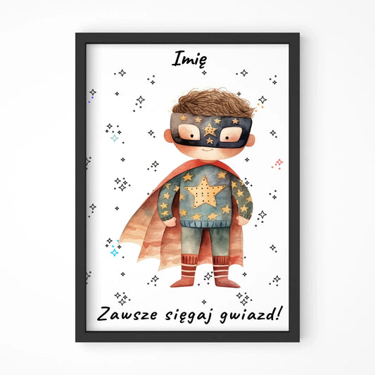 Zawsze sięgaj gwiazd | Obraz w ramie dla dziecka DD06 - StoryCups.pl