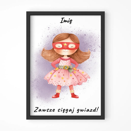 Zawsze sięgaj gwiazd | Obraz w ramie dla dziewczynki DD07 - StoryCups.pl