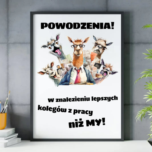 Lepszych kolegów z pracy niż my | Obraz w ramie na odejście z pracy OP08