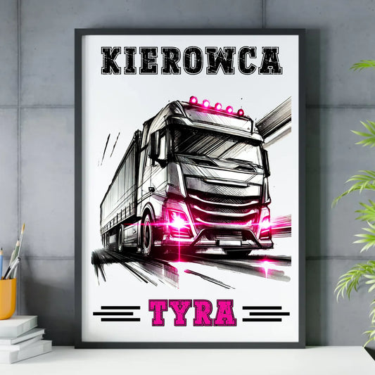 Kierowca tyra | Obraz w ramie dla truckerki ZKT15