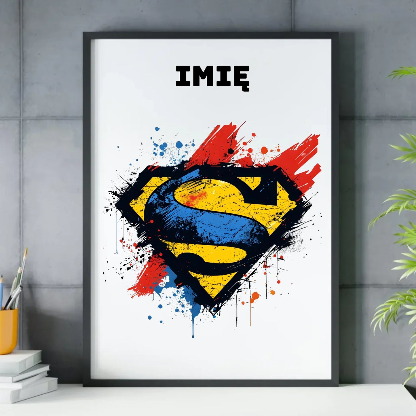 Superbohater | Obraz w ramie dla dziecka DD03 - StoryCups.pl