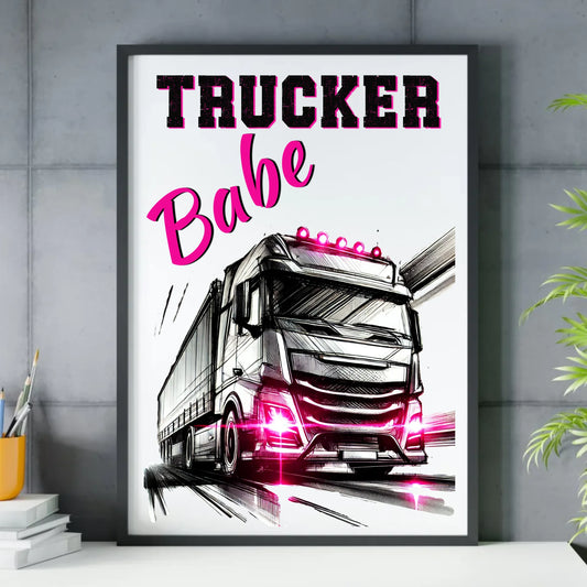 Trucker Babe | Obraz w ramie dla truckerki ZKT13