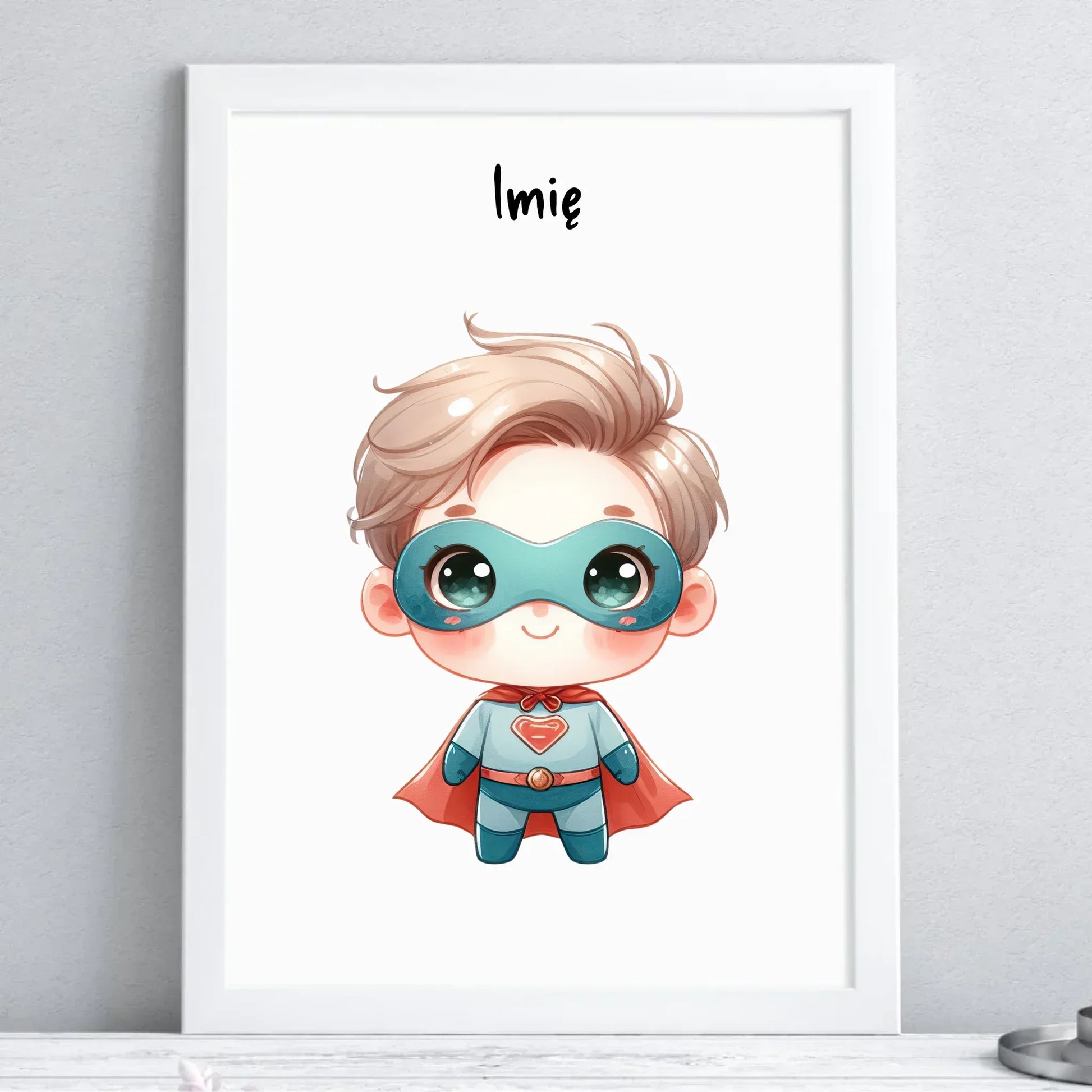 Superbohater | Obraz w ramie z imieniem dla chłopca DD05 - StoryCups.pl