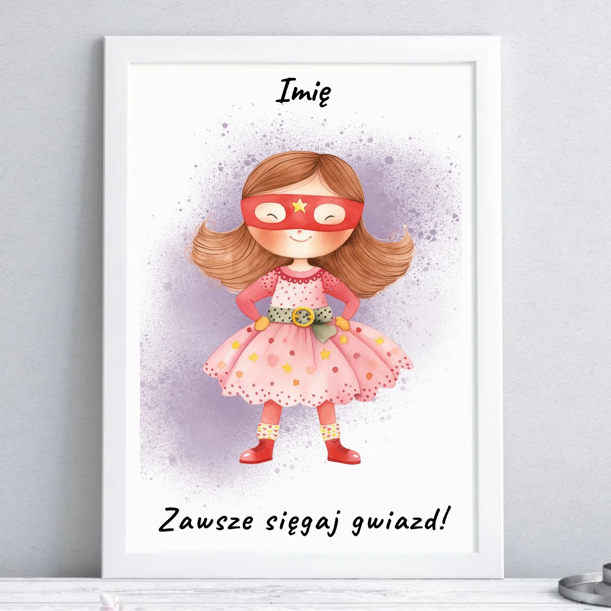 Zawsze sięgaj gwiazd | Obraz w ramie dla dziewczynki DD07 - StoryCups.pl